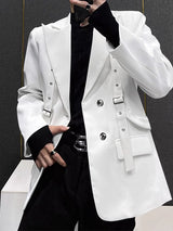 Mens Lace-Up Design Long Sleeve Blazer SKUK80595