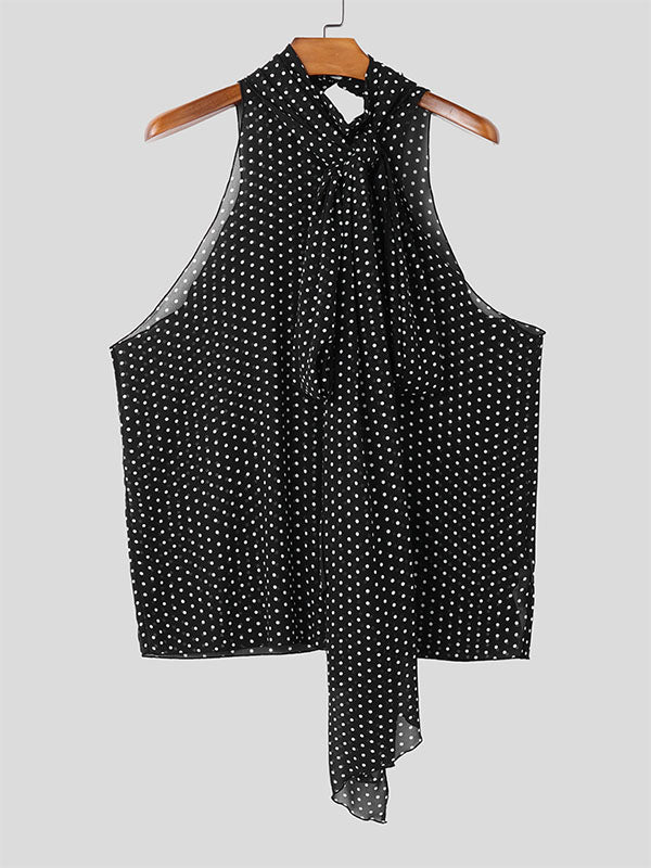 Mens Polka Dot Semi-Sheer Tank SKUL07503