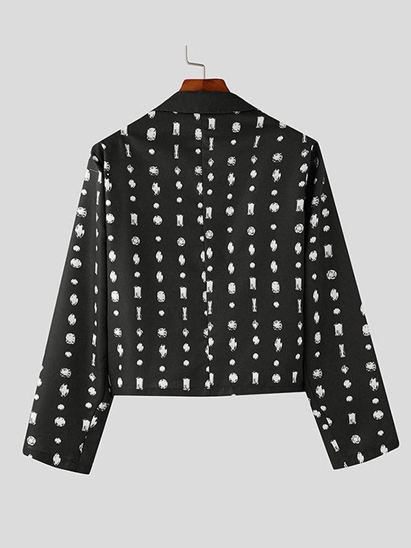 Mens Casual Print Long Sleeve Blazer SKUK79649