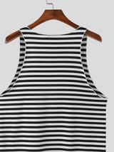 Mens Striped U-Neck Sleeveless Casual Vest SKUK63279