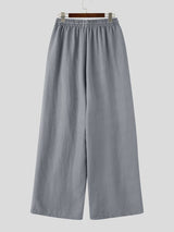 Men's Harajuku Vintage Crinkled Texture Detail Elastic Waist Baggy Pant SKUL71341