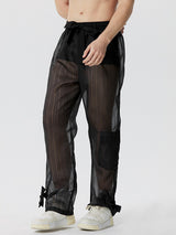 Mens Casual Striped See-Through Pant SKUK62925