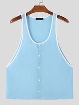 Mens Casual Wrinkled Texture Sleeveless Tank SKUK99816