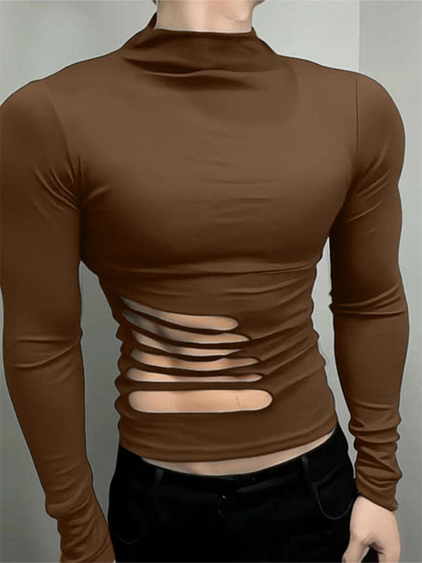 Men's Side Cut Slim Fit Long Sleeve T-Shirt SKUL22226