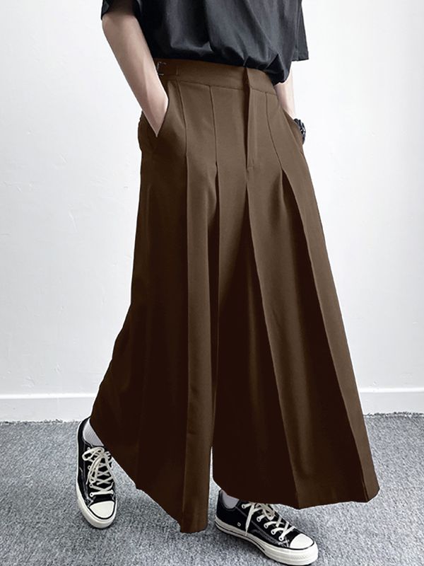 Men's Solid Drape Pleated Casual Pant SKUL32942