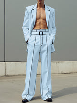 Men's Piped Stripe Colorblock Casual Two Pieces Outfit SKUL24581