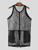 Men's Sheer Mesh Sleeveless Bodysuit SKUL20266