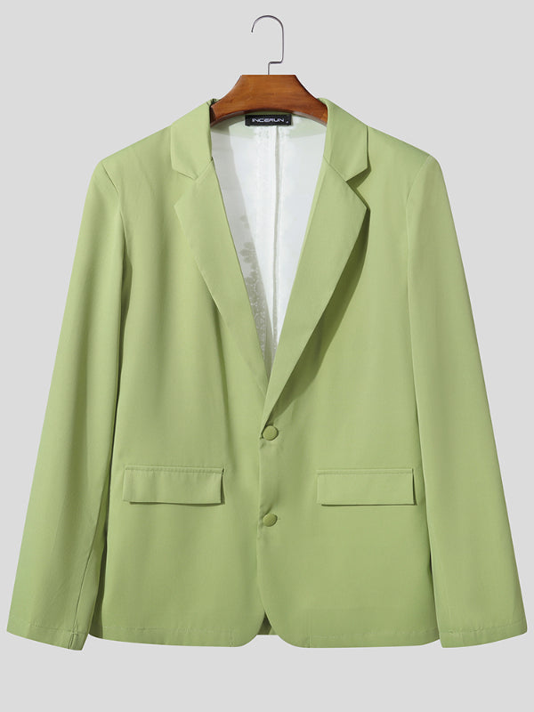 Men's Lace Patchwork Backless Long Sleeve Blazer SKUL24944