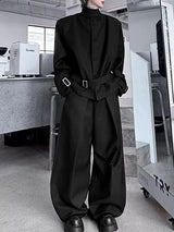 Men's Deconstructed Padded Shoulder Casual Two Pieces Outfit SKUL37230