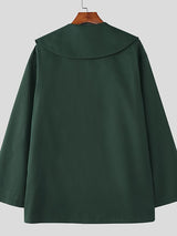 Men's Solid Color Lapel Long Sleeve Shirt SKUL45127