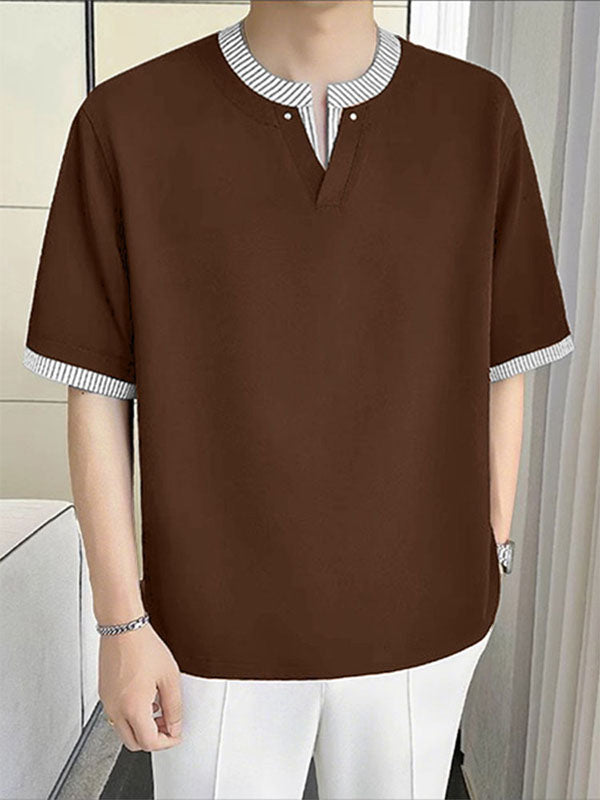 Men's Striped Colorblock Short Sleeve T-Shirt SKUL20901