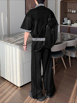 Men's Plaid Lapel Casual Two Pieces Outfit SKUL30290