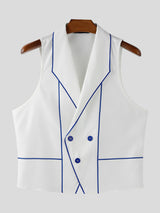 Mens Bold Stripe Contrast Color Casual Waistcoat SKUL19346