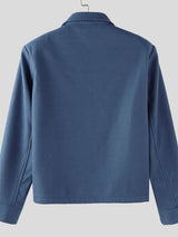 Men's Solid Color Woolen Cropped Long Sleeve Jacket SKUL34137