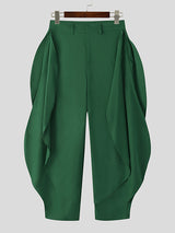 Men's Solid Color Layered Pleated Casual Pant SKUL25109