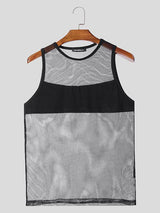 Mens Mesh Cutout Panel Tank SKUK97735