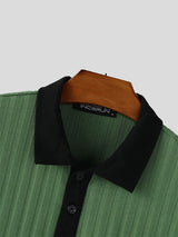 Mens Colorblock Textured Knit Short Sleeve Shirt SKUL16179