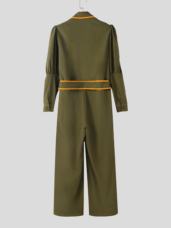 Men's Colorblock Tie Casual Jumpsuit SKUL37262