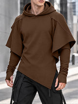 [Pre-order] Men's Avant-Garde Darkwear Nightclub Party Cape Wing Sleeve Asymmetric Hem Sweatshirt SKUL88510