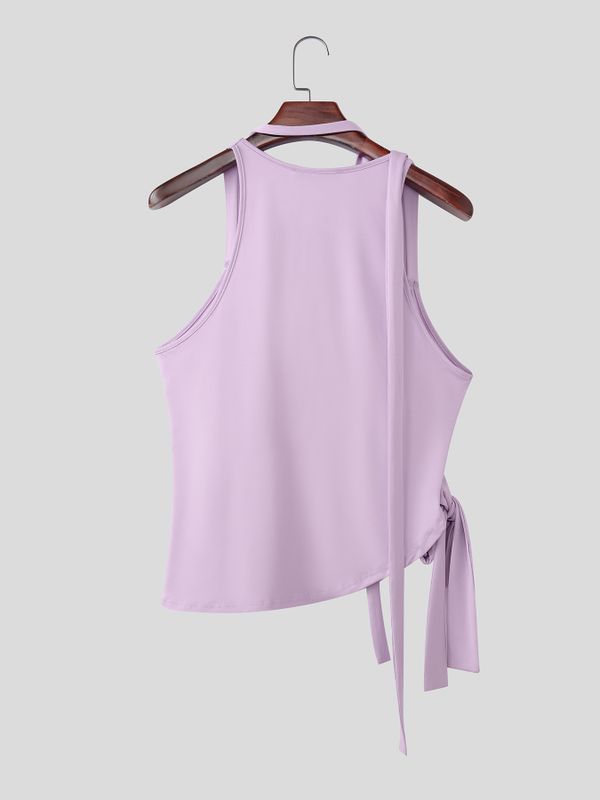 Men's Extra-Long Floating Ribbons Deconstructed Wrap Tank SKUL61064