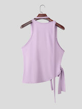 Men's Extra-Long Floating Ribbons Deconstructed Wrap Tank SKUL61064