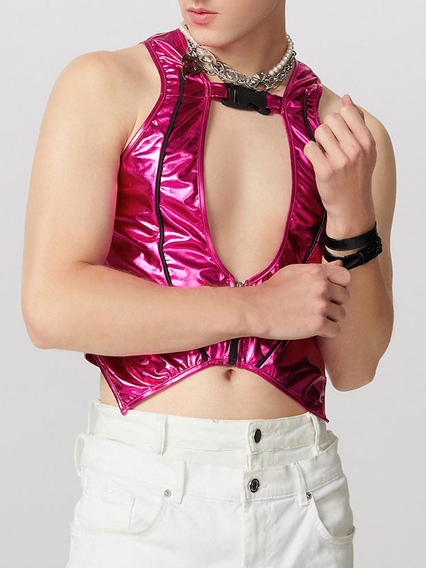 Mens Sexy Hollow-Out Sleeveless Tank SKUK95497