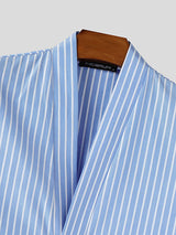 Mens Casual Striped Collarless Two Pieces Outfit SKUL08443