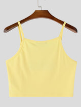 Men's Avant-Garde Genderless Y2K Aesthetic Letter Print Ribbed Knit Cropped Cami Tank SKUL58690