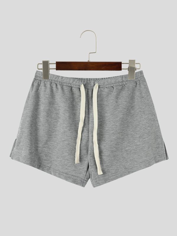Men's Muscle Bodybuilding Gym Workout Contrast Drawstring Low-Rise Short SKUL83264