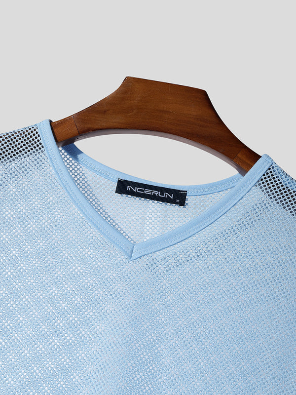 Mens Sheer Mesh Side Tie Tank SKUL15394