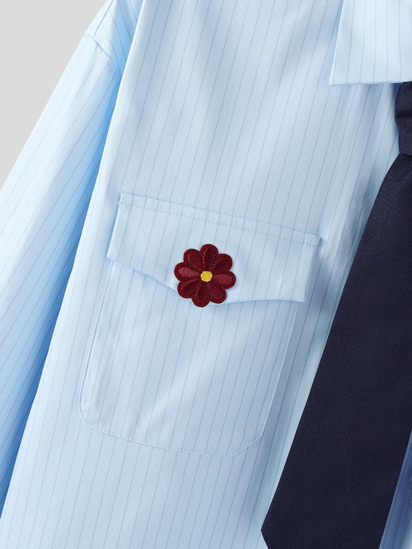 Men's Striped Tie Casual Long Sleeve Shirt SKUL31824