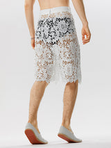 Mens Flora Lace See Through Shorts SKUK13164