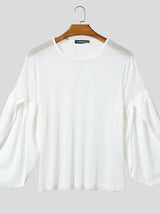 Men's Sheer Mesh Patchwork Split Cuff T-shirt SKUL51864