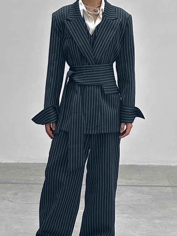 Men's Striped Tie Casual Two Pieces Outfit SKUL30460