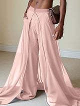 Men's Casual Layered Floor Length Hem Pant SKUL35085