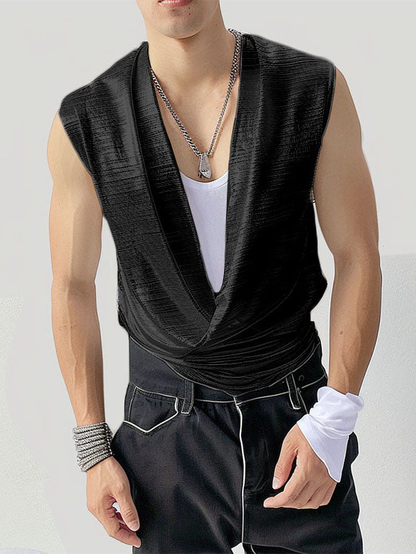 Mens Glitter Cowl Neck Sleeveless Vest SKUK52062