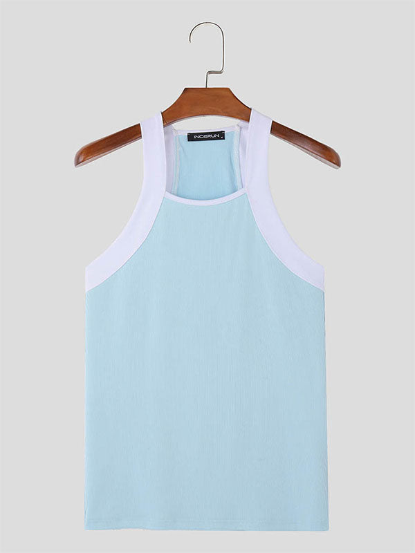 Mens Casual Color Block Sleeveless Tank SKUK68195