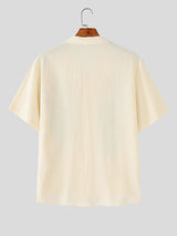 Mens Floral Embroidered Short Sleeve Shirt SKUL15476