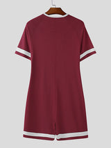 Men's Stripe Colorblock Short Sleeve Bodysuit SKUL21306