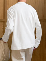 Men's Contrast Pocket Casual Long Sleeve T-Shirt SKUL32973