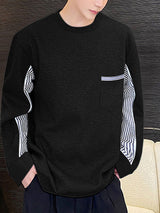 Mens Striped Color-Block Long Sleeve Hoodie SKUK72646