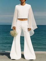 Men's Sheer Mesh Patchwork Cropped Two Pieces Outfit SKUL36344