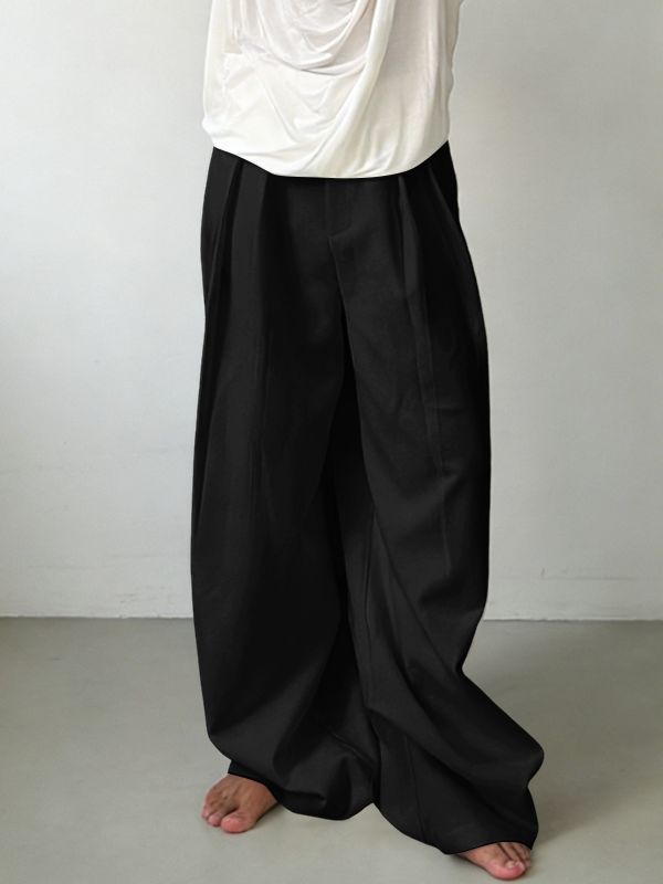 Men's Vintage Casual High Waist Baggy Wide Leg Pant SKUL60992