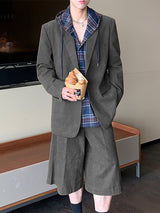 Men's Solid Color Casual Two Pieces Outfit SKUL27319