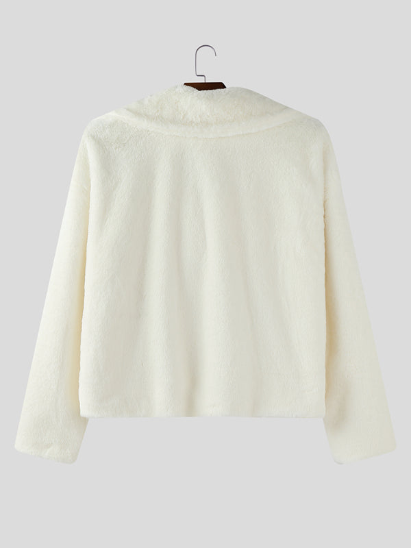 Men's Plush Large Collar Long Sleeve Jacket SKUL27329