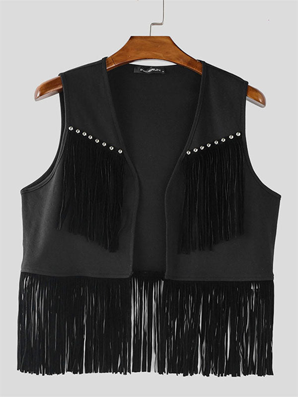 Men's Fringe Patchwork Casual Waistcoat SKUL18790