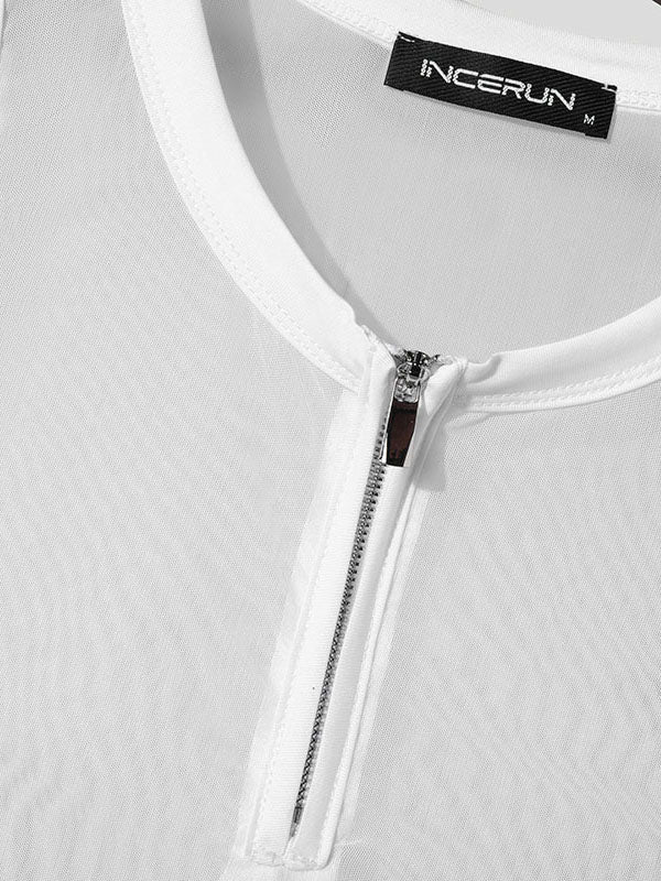 Mens Sheer Mesh Zip-Up Tank SKUL00962