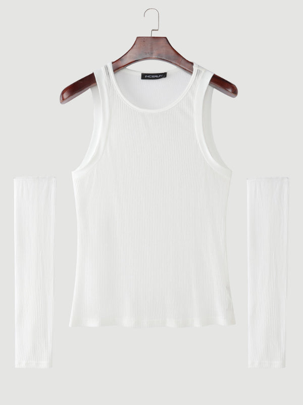 Mens Solid Color Casual Tank SKUL19778