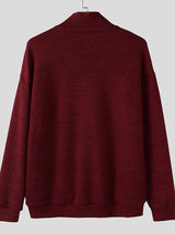 Men's Knit Texture High Neck Long Sleeve Sweater SKUL35120