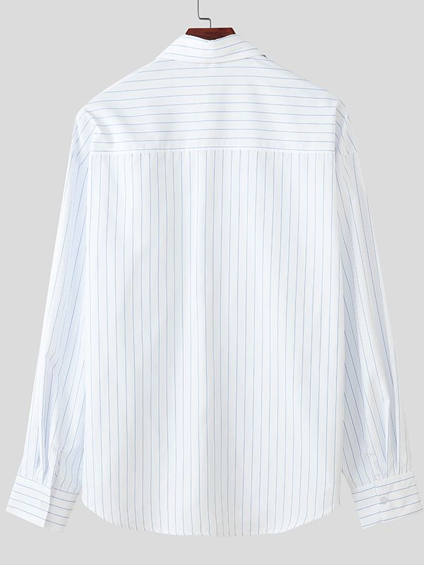 Men's Fashion Striped Long Sleeve Shirt SKUL37723